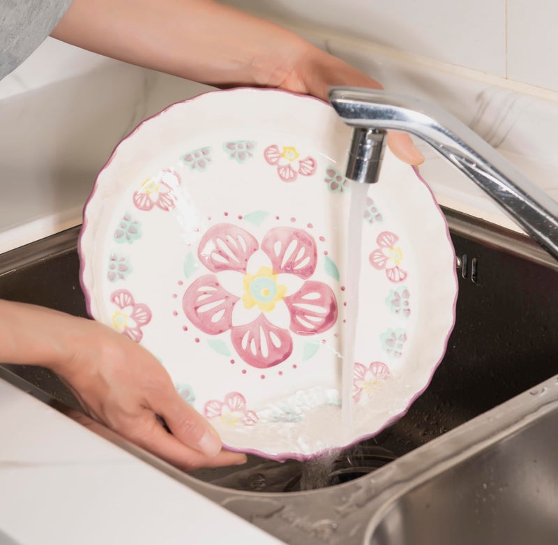 Mateda Ceramic Pie Pan Pie Dish for Oven 10 Inch Pie Plate Round Bakeware (Flower) - Image 4