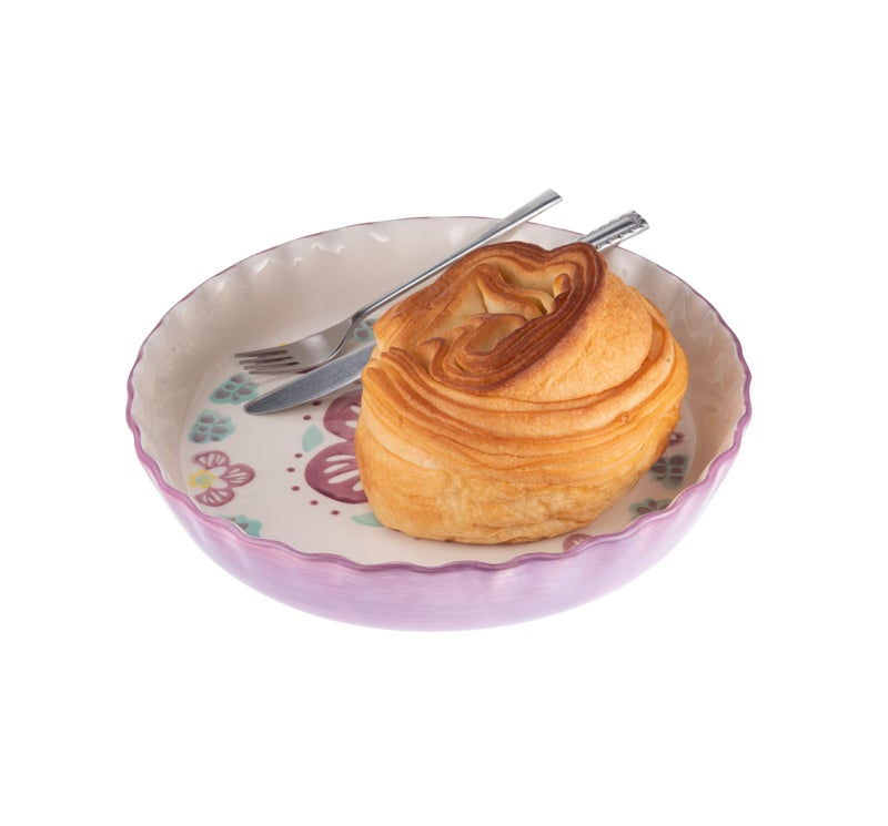 Mateda Ceramic Pie Pan Pie Dish for Oven 10 Inch Pie Plate Round Bakeware (Flower) - Image 3