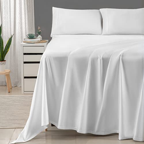 Threadmill 100% Cotton Sheets for Queen Size Bed - 600 Thread Count Queen Bed Sheets Set with 16” Deep Pocket - Sateen Weave 4-Piece Bedding Set with Cooling Effect, White - Image 2