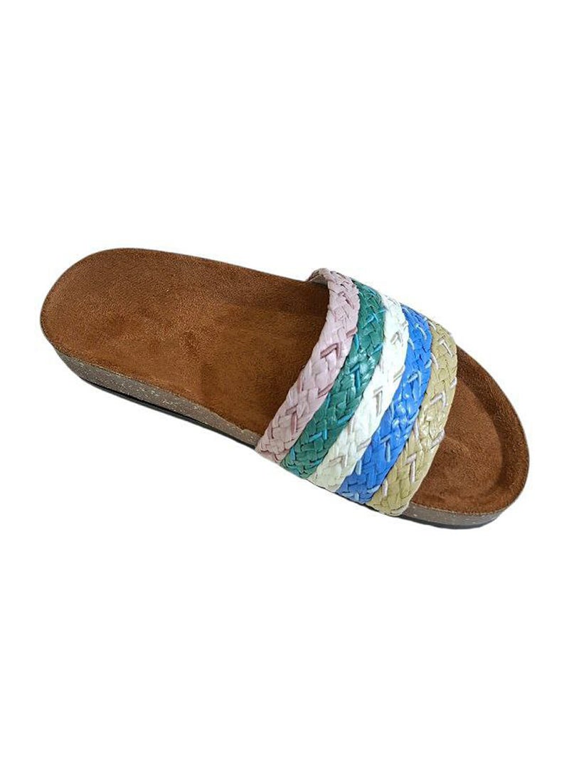 Karisma Cork And Latex Suede Lining Footbed, Soled Slippers Style With Simple Strap - Image 3