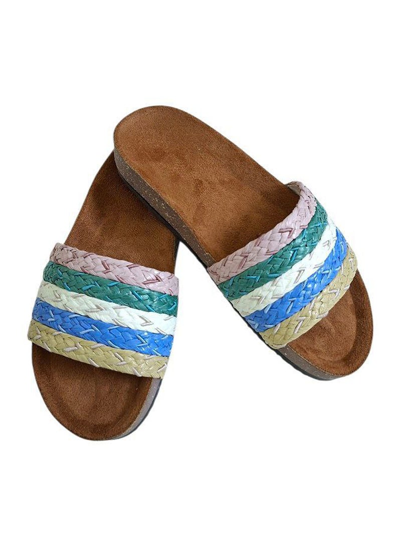 Karisma Cork And Latex Suede Lining Footbed, Soled Slippers Style With Simple Strap - Image 1