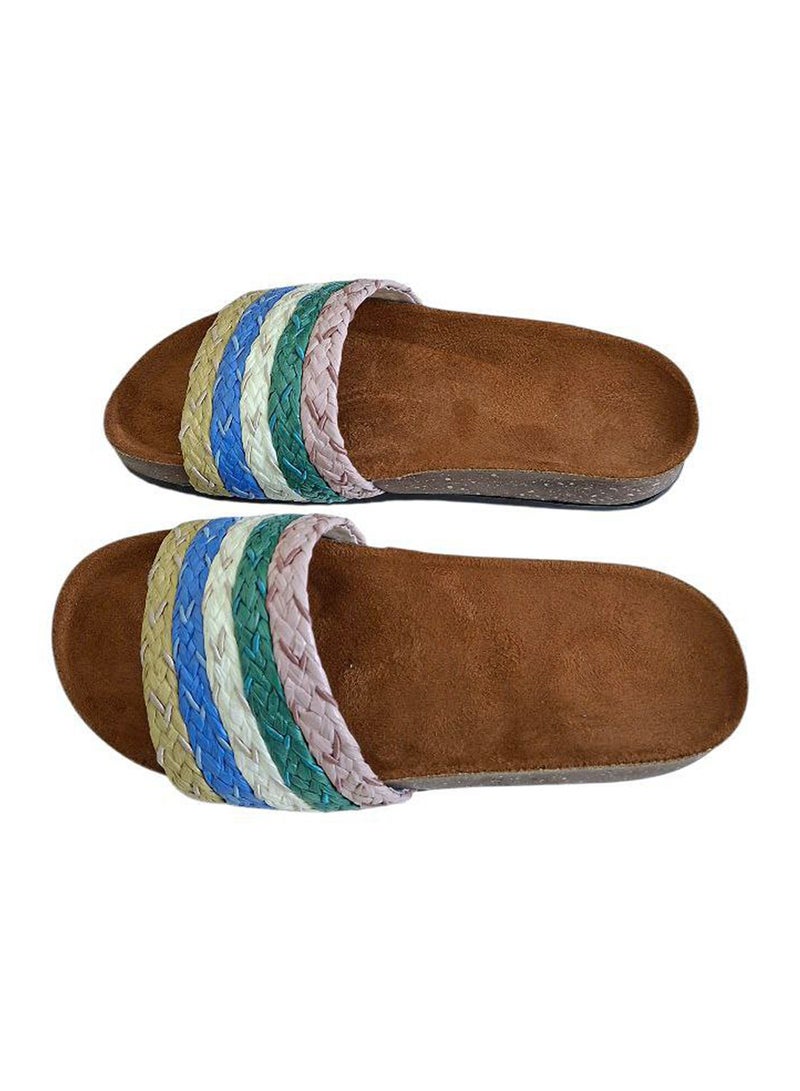 Karisma Cork And Latex Suede Lining Footbed, Soled Slippers Style With Simple Strap - Image 2