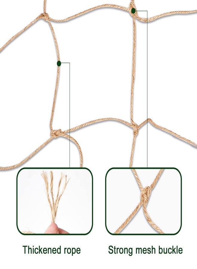 Miuezuth Plant Support Trellis Netting - Biodegradable Natural Jute Net for Garden Climbing Vining Plants Cucumber, Vine, Fruits & Vegetables Tomato (6.6 Ft x 9.8 Ft, 5.9 Inch Squares) - Image 3