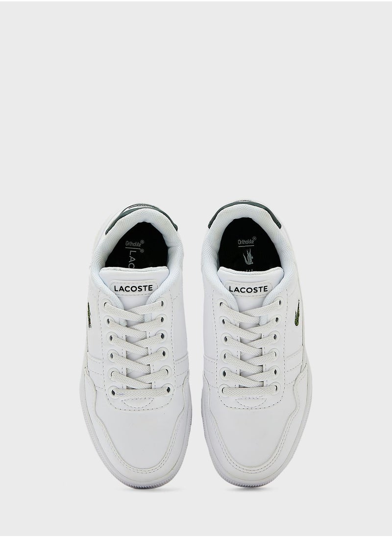 LACOSTE - Kids Lace Up Court Sneakers - Image 1