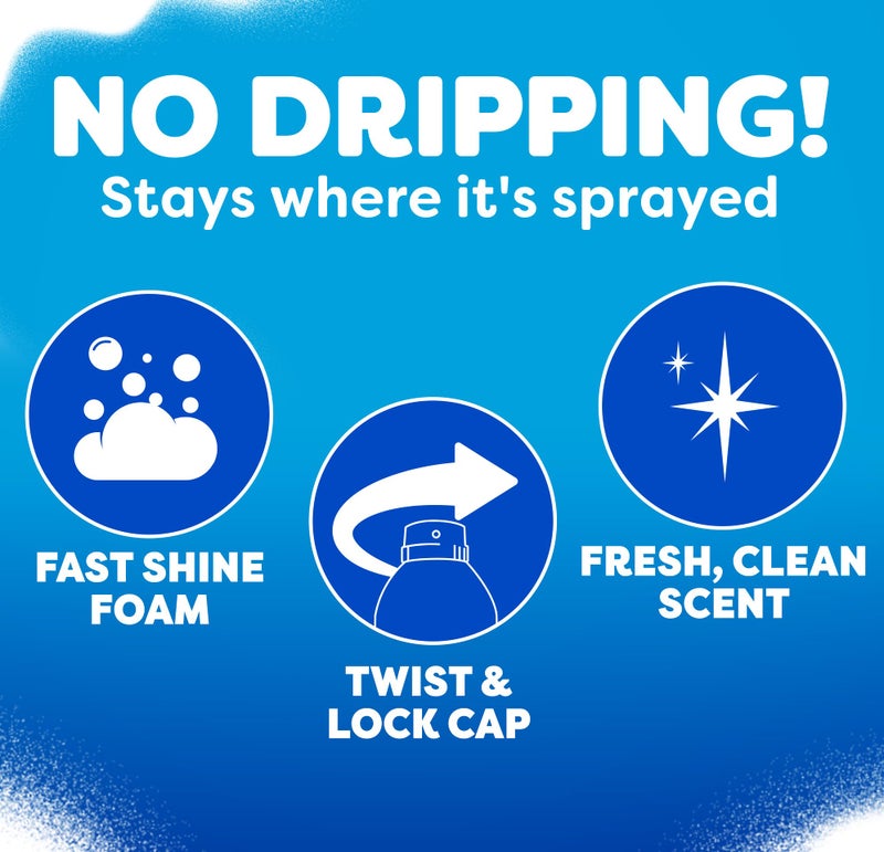 Windex Fast Shine Foam Glass Cleaner, No-Drip Aerosol Cleaning Spray, 19 oz. - Image 5