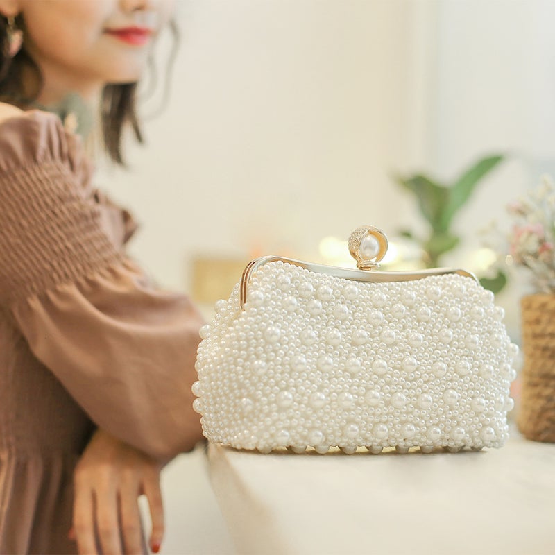 Pearl Evening Bag, Korean And Japanese Style, Women'S Trendy Dress Evening Bag, Clutch Bag, Cheongsam Gift Bag, Crescent Bag - Image 5