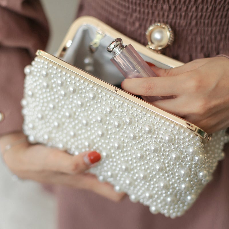 Pearl Evening Bag, Korean And Japanese Style, Women'S Trendy Dress Evening Bag, Clutch Bag, Cheongsam Gift Bag, Crescent Bag - Image 4