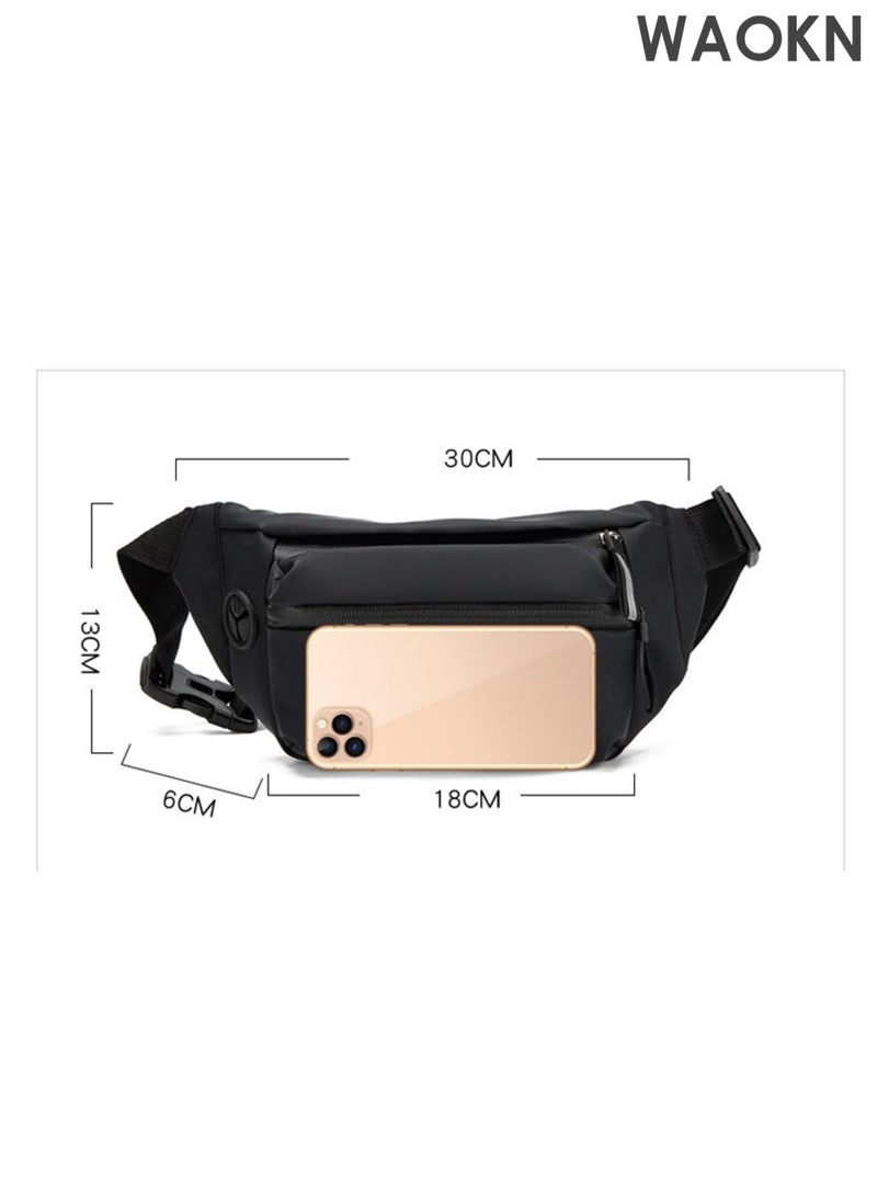 WAOKN Crossbody Fanny Pack for Women Men,Crossbody Waist Bag Belt Bag,Slim Running Belt Waist Pack,Fashion Water Resistant Waist Pouch Packs Chest Bag with Adjustable Strap for Travel Walking Running Hiking Cycling - Image 4