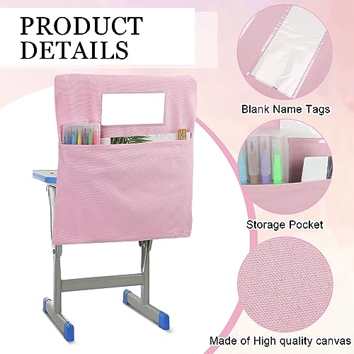 Xaatren 24 Pcs Small Chair Pockets for Classroom 14 Inch School Chairs Bag Chairback Buddy Seat Pocket Student Classroom Organizer with Name Tag for Primary School Chair up to 14'' Wide(Pastel Color) - Image 3