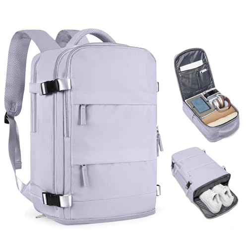 coofay Large Carry On Backpack Flight Approved Personal Item Travel Backpack For Women Airline Approved Waterproof Sports Luggage Backpack Casual Daypack Small Hiking Backpack Purple Backpack - Image 1