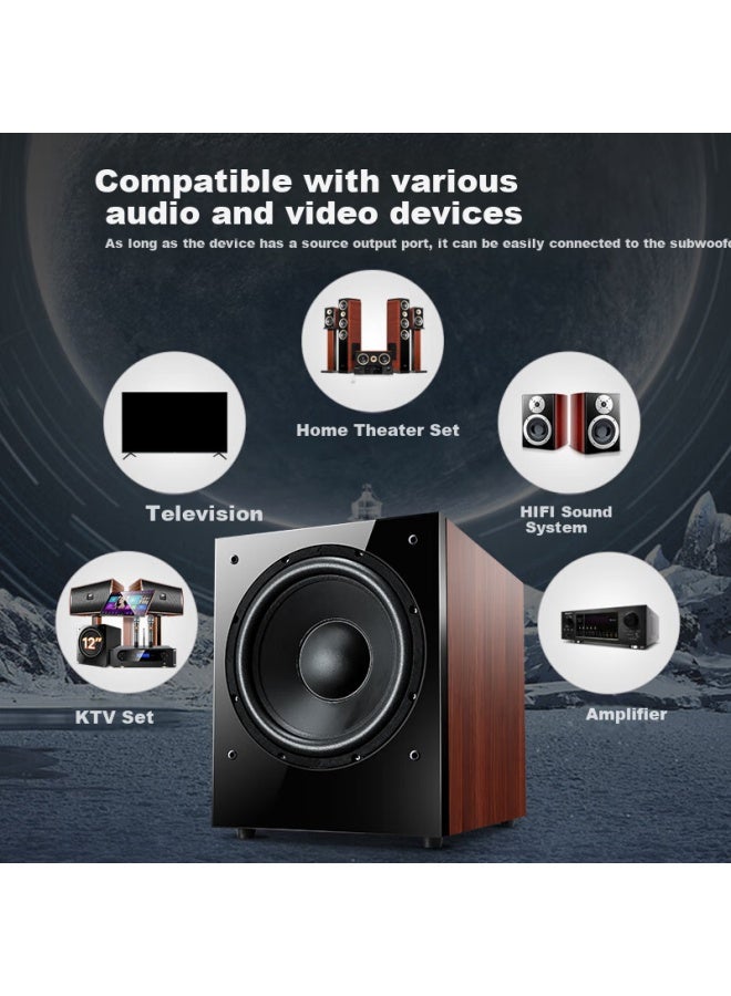 Sansui Sp4-15 Subwoofer With Cable Version 12-inch Wooden Home Theater Hi-fi Speaker 300w Rated Power Active Subwoofer Active 12-inch Subwoofer - Image 5