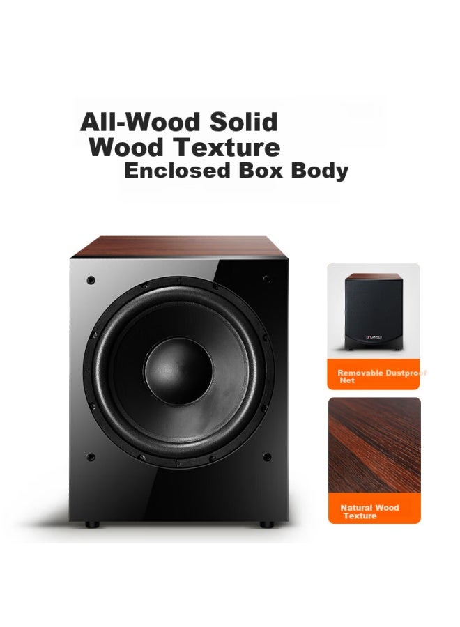 Sansui Sp4-15 Subwoofer With Cable Version 12-inch Wooden Home Theater Hi-fi Speaker 300w Rated Power Active Subwoofer Active 12-inch Subwoofer - Image 4