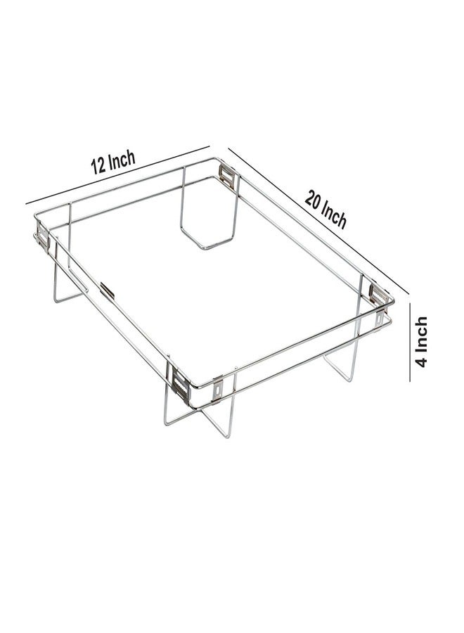 KEEPWELL Modern Minimalist Cutlery Kitchen Basket (Silver, 12x20x4 Inch) - Kitchen Organizer - Image 5