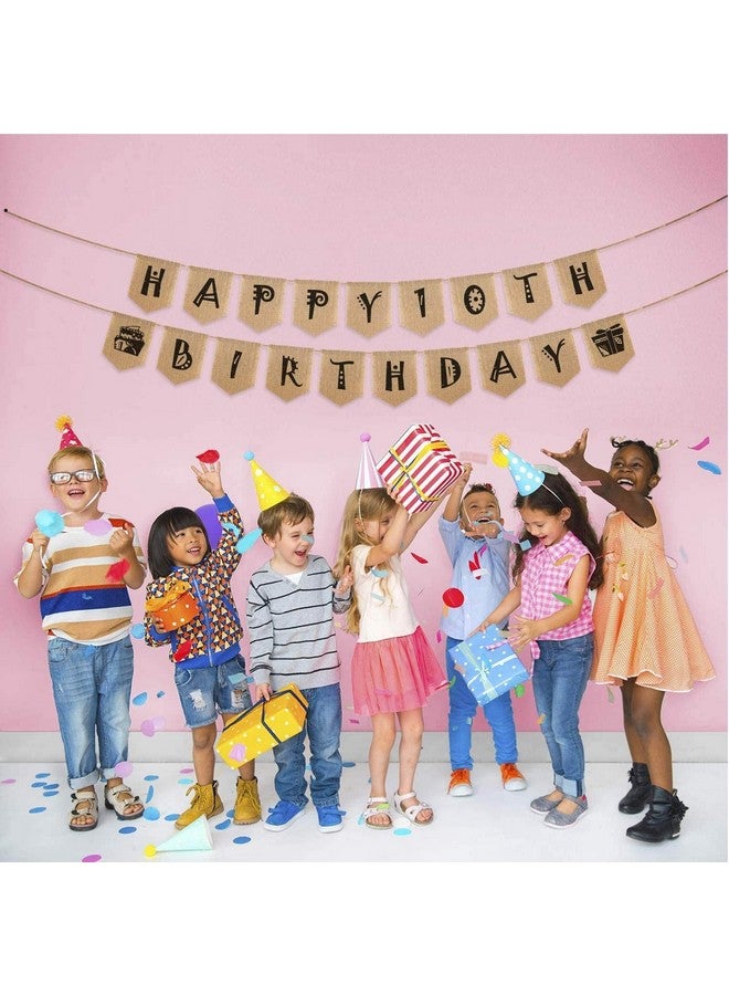 ليفي لافتة من الخيش على شكل حرف V من Lify مثالية لتزيين حفلات الزفاف وأعياد الميلاد وحفلات استقبال المولود - لافتة من الجوت قابلة لإعادة الاستخدام للزينة (15 لافتة) - Image 5