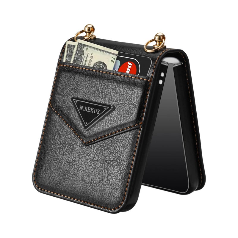 Protective Case | Shockproof Cover for Samsung Galaxy Z Flip 5 | Black | Shockproof | Card Holder - Image 1