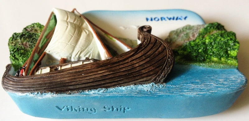 WitnyStore Tiny 3" Viking Ship Knarr Snekkja Longship Norway - Miniature Hand Made Resin 3D Europe Landmark Tourist Attraction Decorative Refrigerator Fridge Magnets Collectible Traveler Souvenir Gift - Image 2