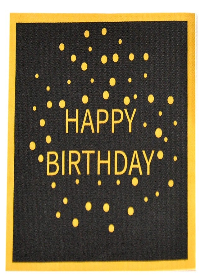 HOME-X Happy Birthday Black and Gold Paper Napkins, Square Party Napkins, 48 Count - 6.5" x 6.5" - Image 1