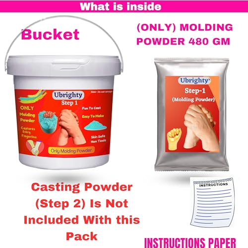 Ubrighty (only molding Powder 480 gm) for Hand and Foot molding Casting, molding Clay, Hand Impression Material for Couple Adult Parents Baby Kids new Born (ONLY MOLDING Powder) - Image 2
