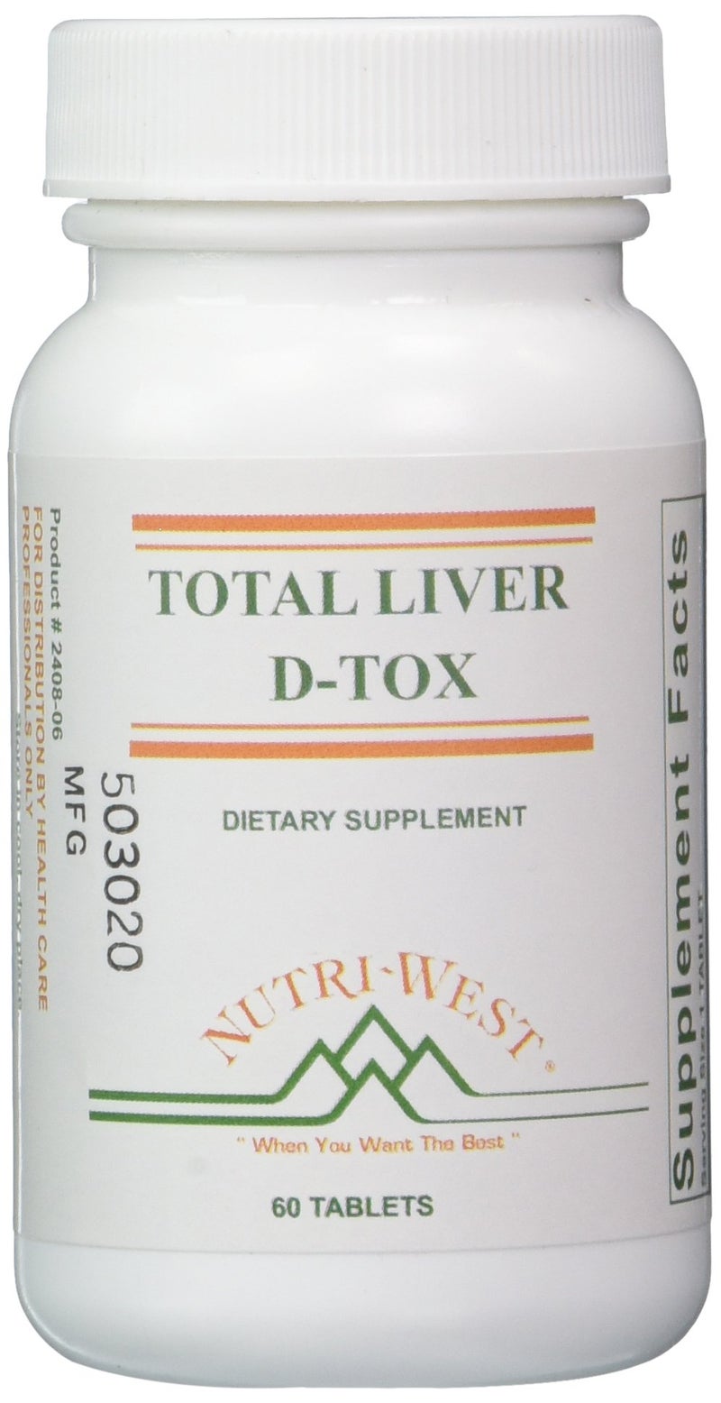 Nutri-West Total Liver D-Tox - 60 Tablets, White - Image 3