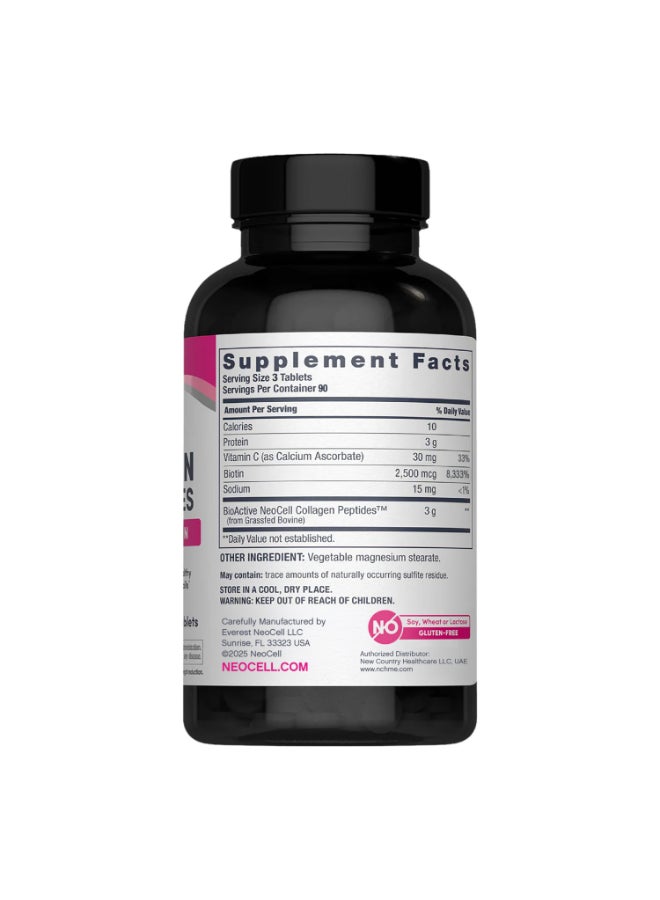 NEOCELL Grassfed Collagen Peptides + Vitamin C + Biotin | 6g Collagen Type 1 & 3 | 5,000mcg Biotin | Supports Healthy Hair, Skin, Nail & Joints | 270 Tablets - Image 5