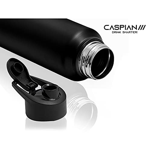 CASPIAN /// HIke ISI Certified Stainless Steel Water Bottle 1 ltr. (Black, 1 Litre) | Leak Proof Sipper for Fridge Home Office Travel School Kids Boys Girls Adults Sports Gym Yoga Gift | BPA Free - Image 3