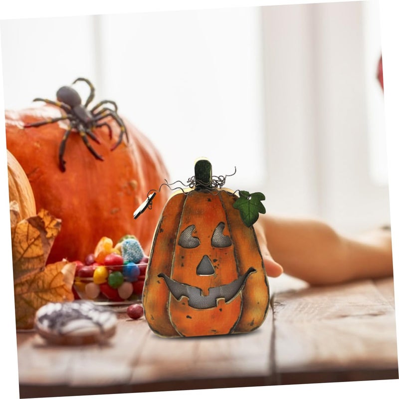 Vintage Wooden Halloween Pumpkin Light Ornament Indoor Home Decor Party Lantern - Image 5