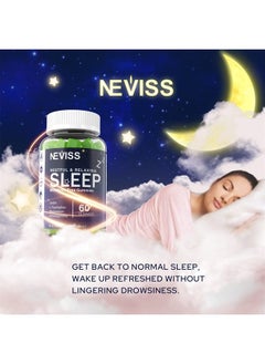 NEVISS Melatonin Free Sleep Aid Gummies for Adults - GABA, L-Tryptophan, Magnesium, Ashwagandha - Non-Habit Forming, Help for Deep Relaxation - Vegan, Meyer Lemon Flavor, 1Pack  - Image 5