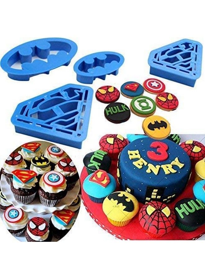 Anyana 4Pcs Set Super Hero Batman Superman Cartoon Cookie Impression Cutter Pastry Stamp Biscuit Mold Sugarcraft Cake Decoration - Image 5