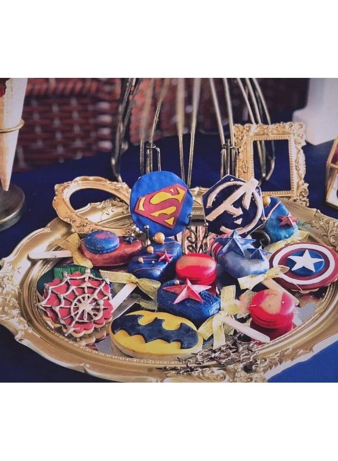 Anyana 4Pcs Set Super Hero Batman Superman Cartoon Cookie Impression Cutter Pastry Stamp Biscuit Mold Sugarcraft Cake Decoration - Image 3