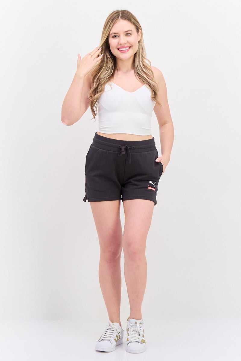 PUMA Women Sportswear Fit Brand Logo Training Shorts, Black - Image 3