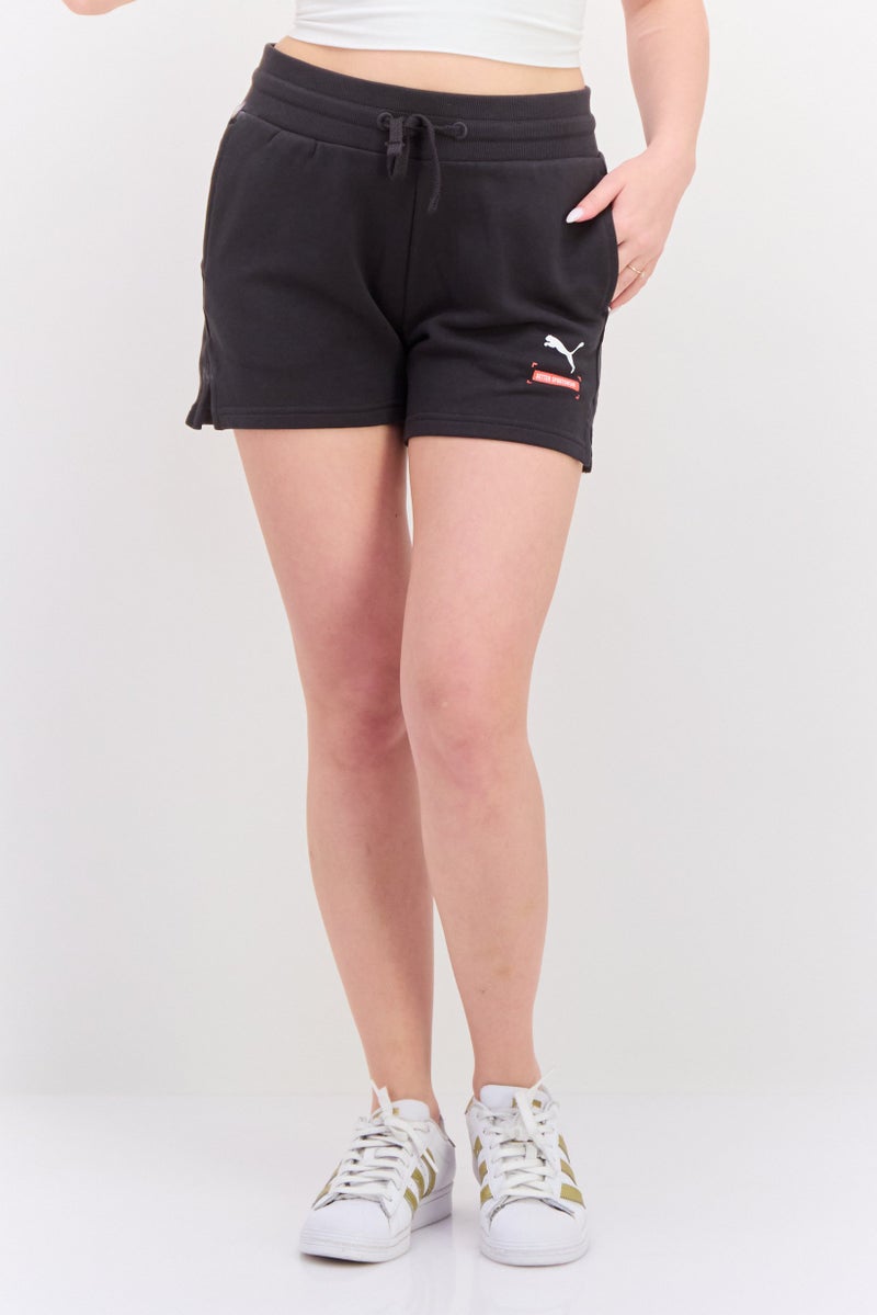 PUMA Women Sportswear Fit Brand Logo Training Shorts, Black - Image 1