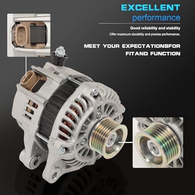 FanPaYY Alternator Compatible with Mazda 3 2014-2018 L4 2.0L 2.5L, 6 2014-2021 L4 2.5L, CX-5 2013-2019 L4 2.0L 2.5L 12V 100A 6PK 6-Groove Pulley Clockwise PE0118300 A005TL0491 20288N - Image 3
