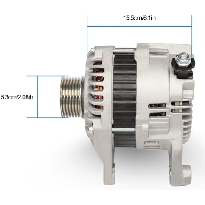FanPaYY Alternator Compatible with Mazda 3 2014-2018 L4 2.0L 2.5L, 6 2014-2021 L4 2.5L, CX-5 2013-2019 L4 2.0L 2.5L 12V 100A 6PK 6-Groove Pulley Clockwise PE0118300 A005TL0491 20288N - Image 2