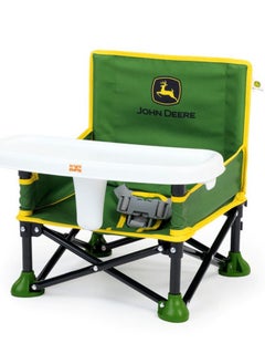 Bright Starts John Deere Pop ‘N Sit 3-in-1 Booster Seat – Floor Seat, Feeding Chair & Toddler Booster with Carry Bag (6–36 Months)  - Image 1
