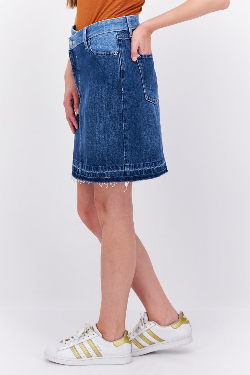 ESPRIT Women Solid Denim Mini Skirt, Wash Blue - Image 2