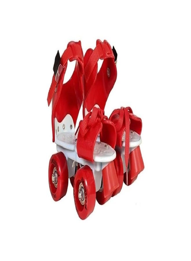 Qwick Click Unisex_Youth Roller Skates With Protective Set Guard Protection Kit For Skating, Cycling, Skateboarding For Kids Age 6-15 Yrs With Knee, Elbow & Wrist Guards (Red-Red), Inline_Skate_Wheel - Image 4