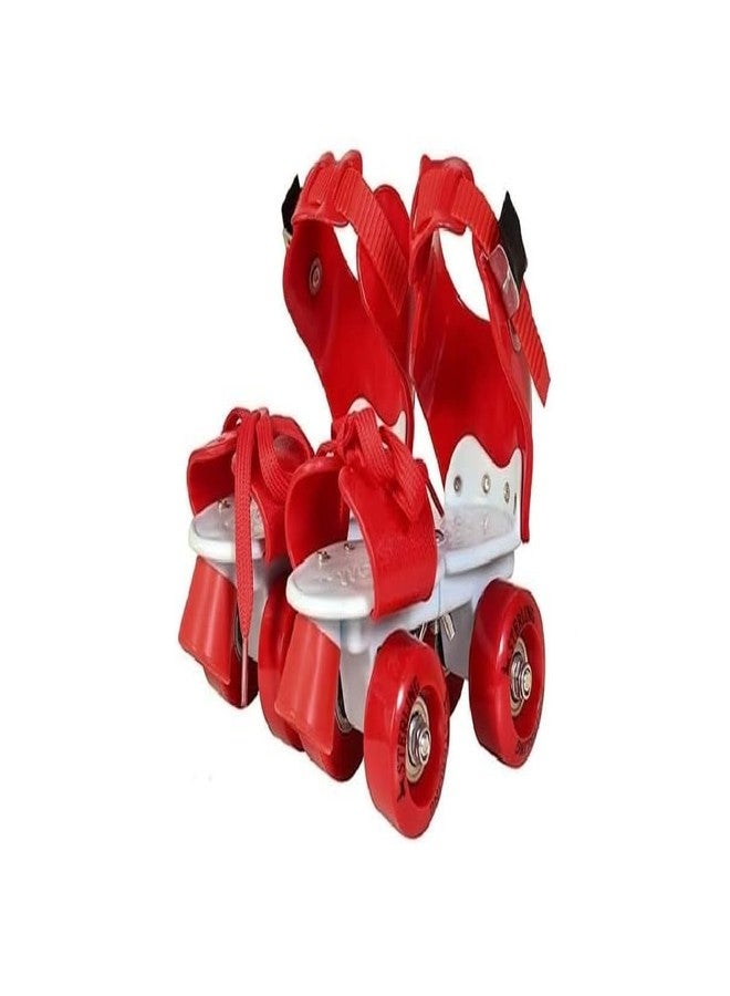 Qwick Click Unisex_Youth Roller Skates With Protective Set Guard Protection Kit For Skating, Cycling, Skateboarding For Kids Age 6-15 Yrs With Knee, Elbow & Wrist Guards (Red-Red), Inline_Skate_Wheel - Image 2