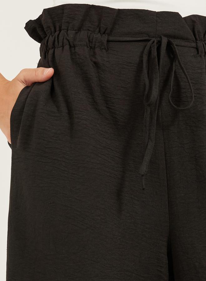 Styli Mid Rise Wide Leg Pants with Drawstring  - Image 3
