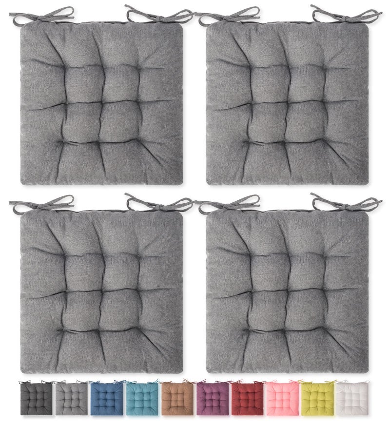 SQUARE MOON وسادة مقعد مربع 4 حزمة وسادة كرسي وسادة مريحة وسادة كرسي لمكتب كرسي طاولة الطعام للداخل والخارج