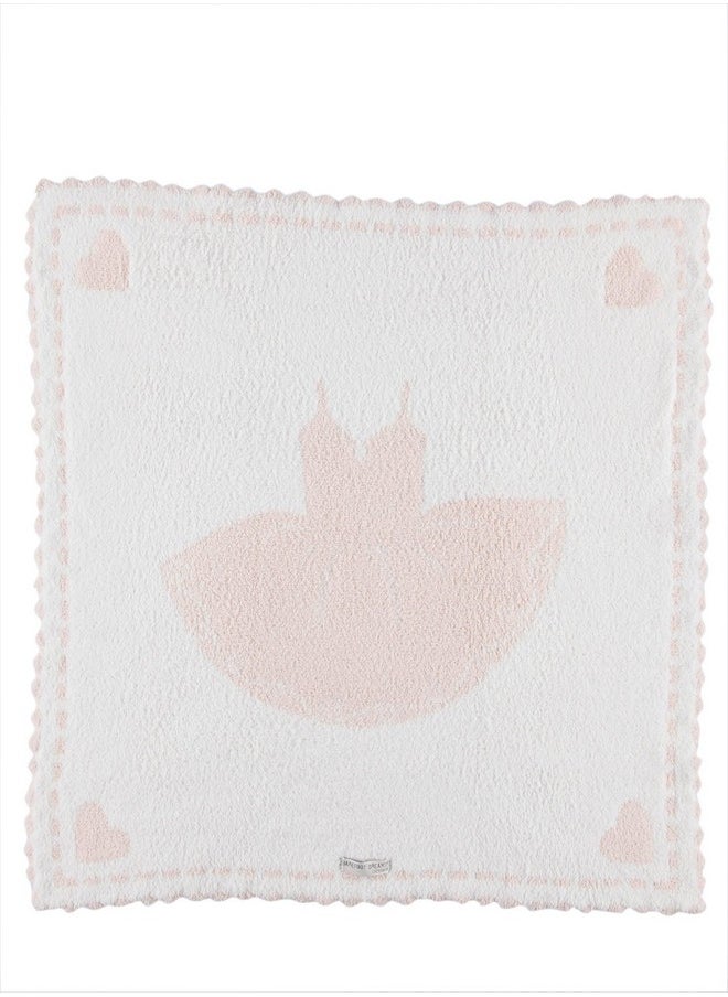 Barefoot dreams - Cozychic Scalloped Receiving Blanket Pink & Tutu30 X 32 - Image 1