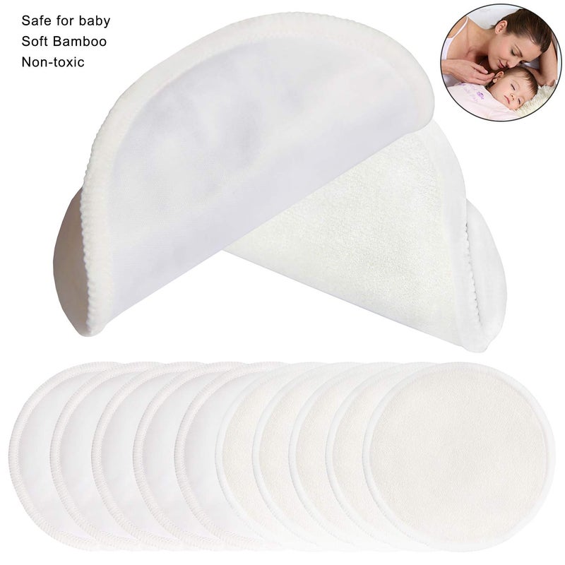PINOWU Reusable Nursing Pads (10 Pack) for Breastfeeding Moms - 4.7 inch Washable Breastfeeding Nipple Pad for Maternity with Laundry Bag - Image 2