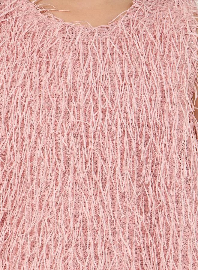 Styli Fringed Sleeveless Dress