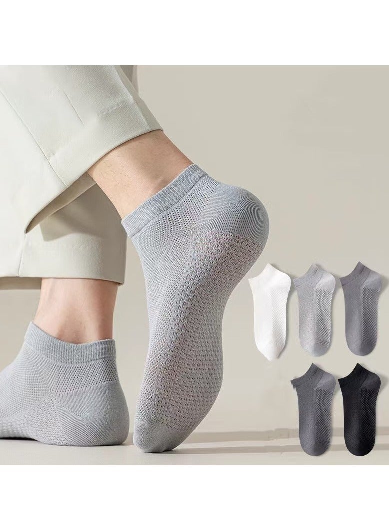 جوارب قطنية شبكية قابلة للتنفس للرجال - 5 أزواج، خفيفة الوزن ومريحة للربيع والصيف والخريف - Image 1