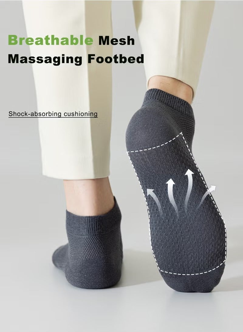 جوارب قطنية شبكية قابلة للتنفس للرجال - 5 أزواج، خفيفة الوزن ومريحة للربيع والصيف والخريف - Image 3