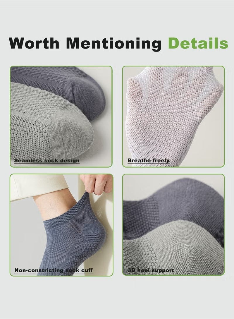 جوارب قطنية شبكية قابلة للتنفس للرجال - 5 أزواج، خفيفة الوزن ومريحة للربيع والصيف والخريف - Image 2