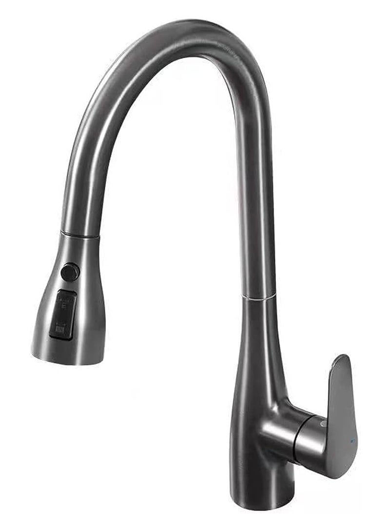 Kitchen Faucet Kitchen Sink Tap with Pull Down Spray Single-Handle High Arc Kitchen Tap Faucet 360 Degree Swivel High Arc Stainless Steel Modern Faucet Mixer with 3 Spray Mode Kitchen Faucet for Sink - Image 1