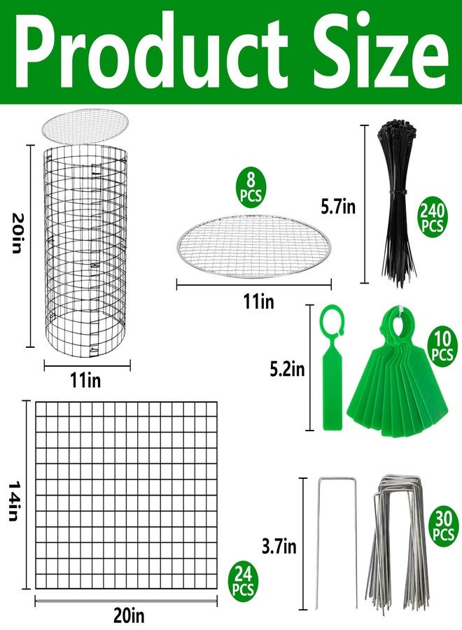 Adnee 8 Pack Wire Plant Protector with Cover-20" x 11" Detachable Metal Plant Protectors Mesh-Garden Plant Protectors for Flower Vegetable to Keep Animals Out - Image 2