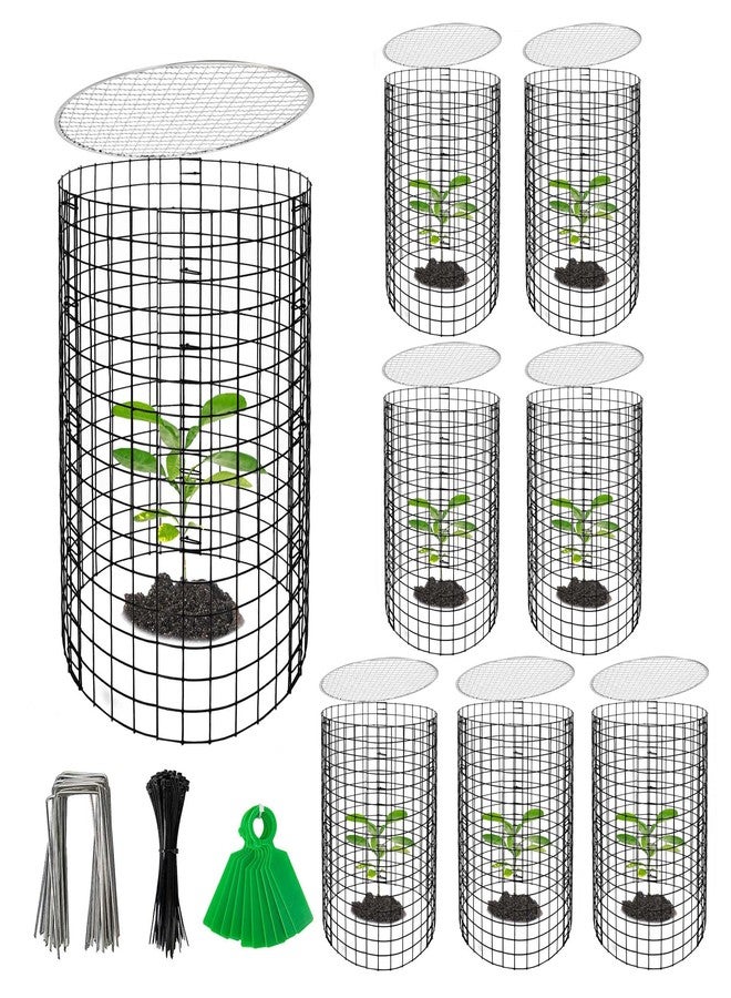 Adnee 8 Pack Wire Plant Protector with Cover-20" x 11" Detachable Metal Plant Protectors Mesh-Garden Plant Protectors for Flower Vegetable to Keep Animals Out - Image 1