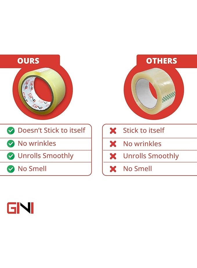 GINI Clear Packing Tape | 48mm x 50 yards Strong Heavy Duty Packaging Tape for Sealing Parcel Boxes, Moving Boxes Houses, Large Postal Bags, Office Supplies [1 Rolls] - Image 5