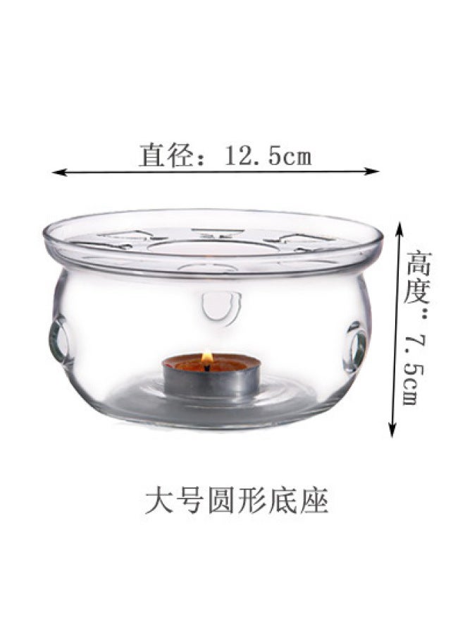 Heat-resistant Glass Tea Set Round Heating Base Tea Warmer Tea Warmer Glass Insulation Base For Candles